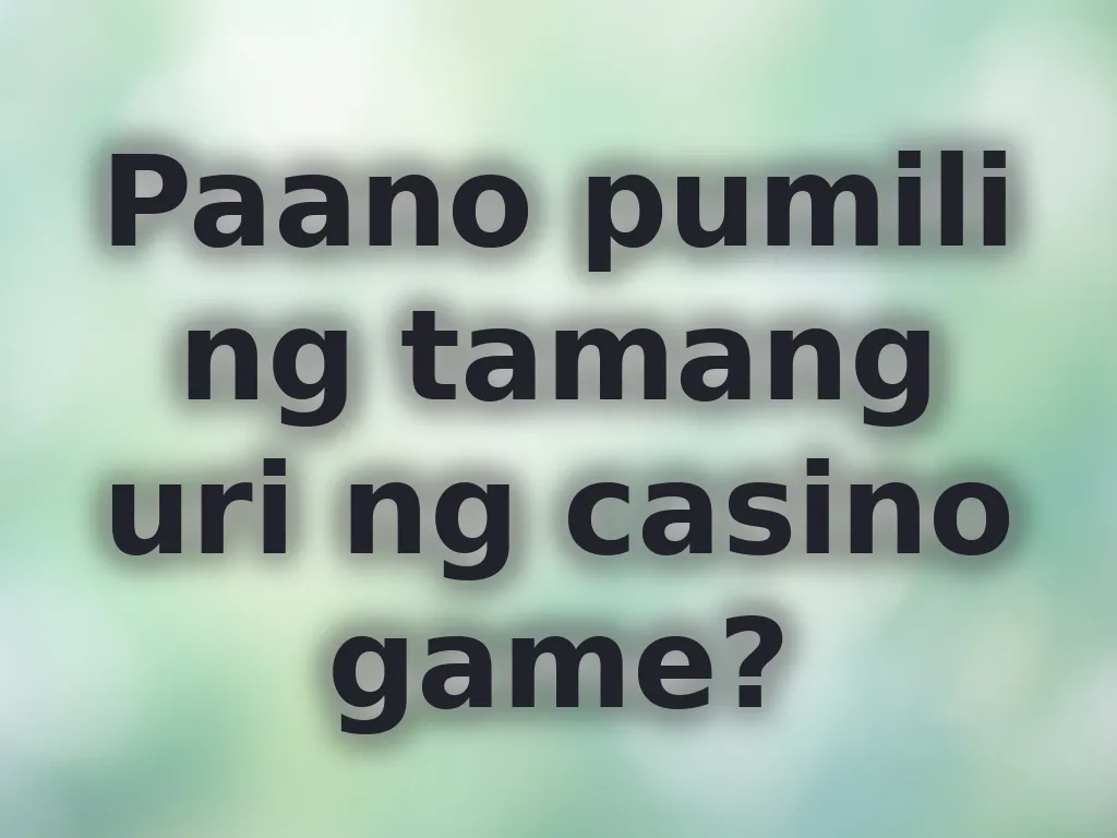Kategorya ng laro